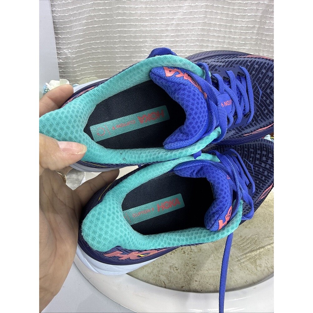 (B2) Hoka One One Women's Running Shoes, Size 8 B Clifton 9 1127896 BBCRM, Blue - Picture 11 of 15